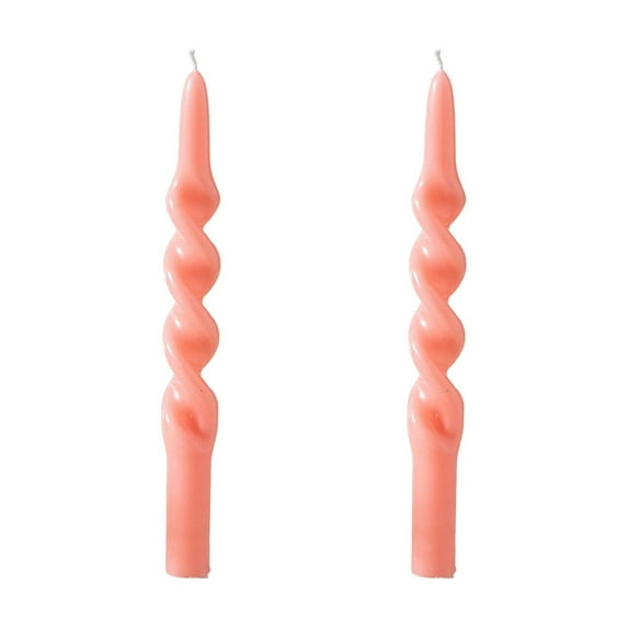 Btomtd 2-Pack Long Thread Taper Candles for Decoration, 10 inch Household Candlestick for Wedding Banquet Tables, Party and Holiday Celebration Candle, TOTEL 7 oz, Pink