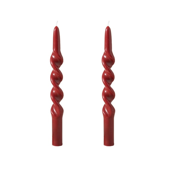 Btomtd 2-Pack Long Thread Taper Candles for Decoration, 10 inch Household Candlestick for Wedding Banquet Tables, Party and Holiday Celebration Candle, TOTEL 7 oz, Red