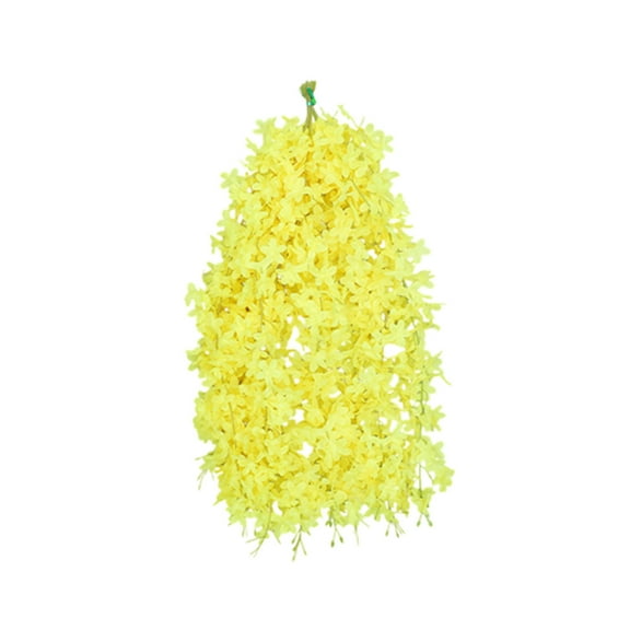 Btomtd 23.6" 10pcs Artificial Lilac Flower Vines, Ceiling Hanging Strings with Fake Flowers for Wedding Decoration, Fake Plants Suitable for Home Office Arch and Ceremony Decor, Yellow