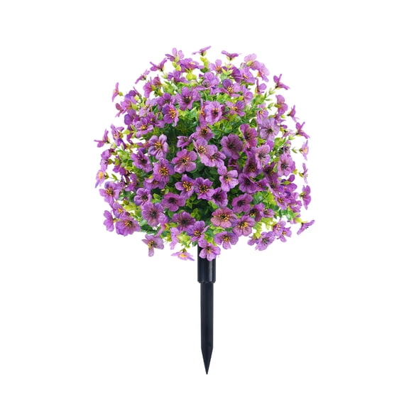 Btomtd 24"x15"x16" Artificial Flowers Peg, Yugari Garden Bonsai Decoration with Fake Plants, Outdoor Landscape with Fake Flowers and Ground Arrangements, Purple