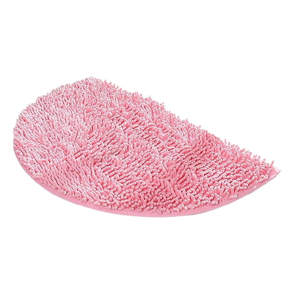Btomtd 24"x16" Half Round Water Absorbing Doormat, Non Slip Bathroom Floor Mat, Practical Carpet for Toilet and Bedroom, Solid Color Household Area Rug, Pink-M