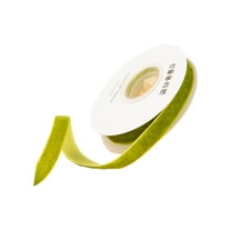Btomtd 251.96"x0.78" Single Sided Velvet Ribbon for Gift Flower Packaging and DIY Decoration Projects Ribbon for Crafting Holiday Ornaments and Bows, Green