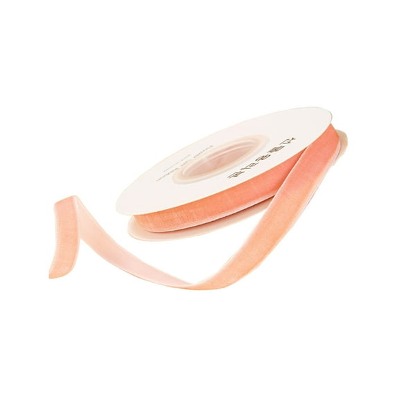 Btomtd 251.96"x0.78" Single Sided Velvet Ribbon for Gift Flower Packaging and DIY Decoration Projects Ribbon for Crafting Holiday Ornaments and Bows, Pink