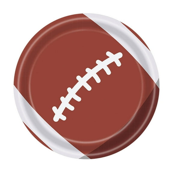 Btomtd 25pcs 7 Inch Disposable Dining Platess with Rugby Theme Disposable Tableware Set for Party Decoration Supplies and Event Plates Applications, A
