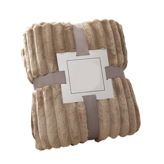 Btomtd 30"x40" Double Layer Raschel Blanket Thick for Winter Bed Sofa Throw Blanket Cozy Multi Use Household Cover Blanket, Coffee