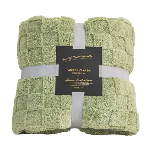 Btomtd 30"x40" Fleece Gift Blanket Towelling Air Conditioning Nap Throw Blanket with Milk Fleece for Sofa Bed Blanket, Green