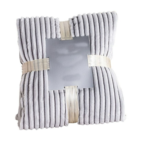 Btomtd 30"x40" Thick Flock Throw Blanket for Bed Soft Plush Nap Blanket Sofa Resting Blanket for Home Scenarios, Gray