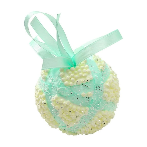 Btomtd 2pcs 3.15"/8cm Macaron Foam Christmas Ball Ornaments, Pastel Color Xmas Tree Decorative Pendants, Soft Touch Holiday Hanging Balls Set, Green