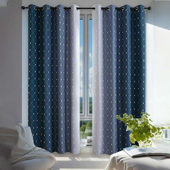 Btomtd 2pcs Blackout Curtains with Gradient Look, Heat Insulating Sunscreen Curtains for Bedroom, Blackout Curtain Panel Pairs for Living Room and Balcony - 51.96"x84.25", Light Blue-M