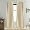 thumbnail image 1 of Btomtd 2pcs Elegant Curtain Panel Pair, Layering Overlay Curtains for Bedroom Window, Blackout Curtains for Sophisticated Look - 39.37"x51.18", Beige, 1 of 8