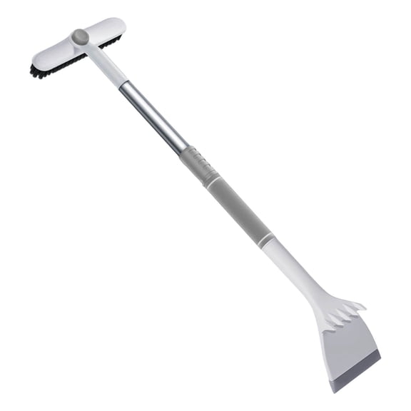 Btomtd 3 In 1 Snow Scraper with Brush for Windshield, Scalable Defrosting and Removal Shovel, Winter Car Cleaning Tool Snow Shovel, Size 31.5"x6", Gray