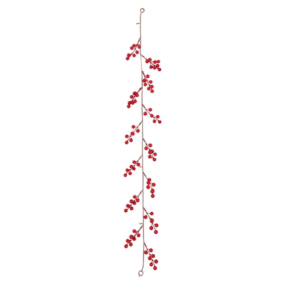 Btomtd 3.3ft Artificial Christmas Garland with Red Berries for Door Window and Fireplace Decor, Festive Greenery Garland for Party Settings, Fake Plants Vines Wreath for Holiday, F