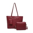 thumbnail image 1 of Btomtd 3 Piece Set of Women's Shoulder Bags, Multi-Functional Casual Crossbody Bag and Shoulder Handbag, Large Capacity Fashionable Tote Bag and Purse with Wallet, Red, 1 of 6