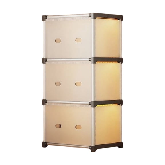 Btomtd 3 Tier Floor-Standing Bookshelf, Student Bookcase and Picture Book Rack, Lattice Storage Cabinet for Living Room, 17" x 11" x 37.6", White
