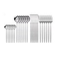 thumbnail image 1 of Btomtd 30 Pieces Stainless Steel Cutlery Set Includes Steak Knife Fork Spoon Complete Tableware Set Suitable for Household, Silver, 1 of 6
