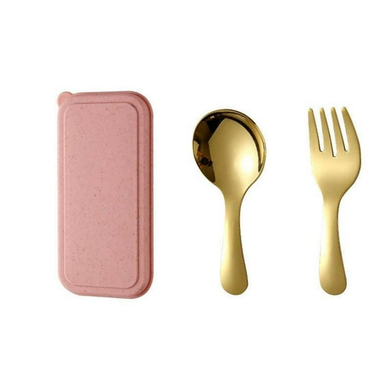 Btomtd 304 Stainless Steel Tableware Set with Storage Box Features Spoon Fork Cutlery Set for Organized Kitchen Daily Use, Pink