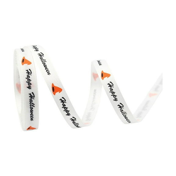 Btomtd 359.84"x0.39" Halloween Festive Ribbon for Creating Spooky Ornaments and Party Scene Decorations Decorative Ribbon Material for Bows and Headpieces, White