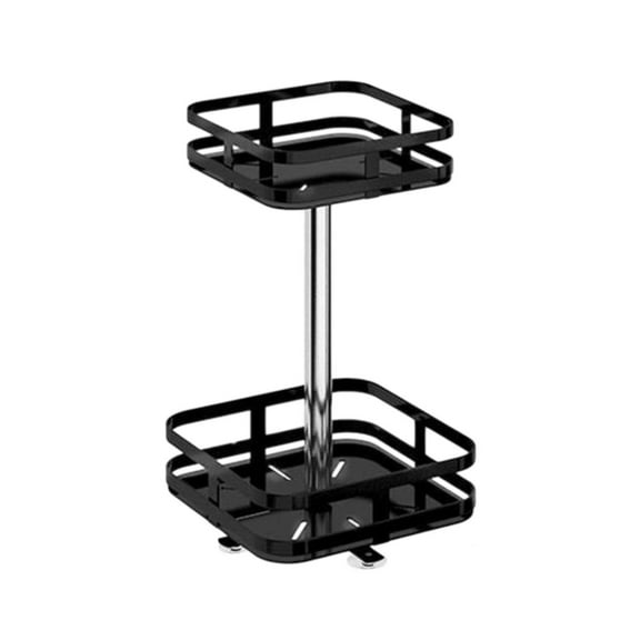 Btomtd 360 Rotating Kitchen Storage Shelf Countertop Spice Organizing Rack and Supplies Storage Rack, Black