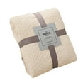 thumbnail image 1 of Btomtd 40"x60" Soft Flannel Blanket Embroidered Office Fleece Small Throw Blanket for Bed Sofa Household Thick Cover Blanket, Beige, 1 of 6