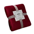 thumbnail image 1 of Btomtd 40"x60" Soft Flannel Blanket Embroidered Office Fleece Small Throw Blanket for Bed Sofa Household Thick Cover Blanket, Wine, 1 of 6