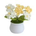 thumbnail image 1 of Btomtd 4.3" Crochet Artificial Flowers, Handmade Potted Fake Plants for Office Desk Decor, Car Dashboard Gifts with Knitted Fake Flowers for Home Decoration, Yellow, 1 of 6