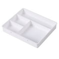 thumbnail image 1 of Btomtd 4 Compartment Desk Storage Box for Miscellaneous Household Stackable Storage Container for Stationery Small Items, White, 1 of 6