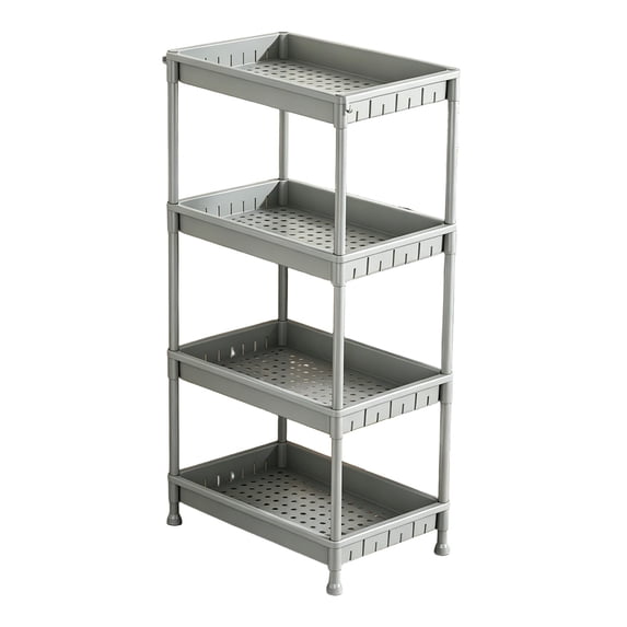 Btomtd 4 Tier Freestanding Storage Shelves, Multipurpose Organizer Storage Racks, Indoor Household Storage Shelving Unit, 15.4" x 10.6" x 35.4", Gray