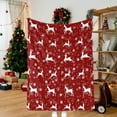 thumbnail image 1 of Btomtd 40"x50" Flannel Christmas Throw Blanket with Holiday Print, Ideal for Sofa and Nap Time, Warm Bedroom Couch Blanket and Seasonal Bed Blankets, Red-A, 1 of 9