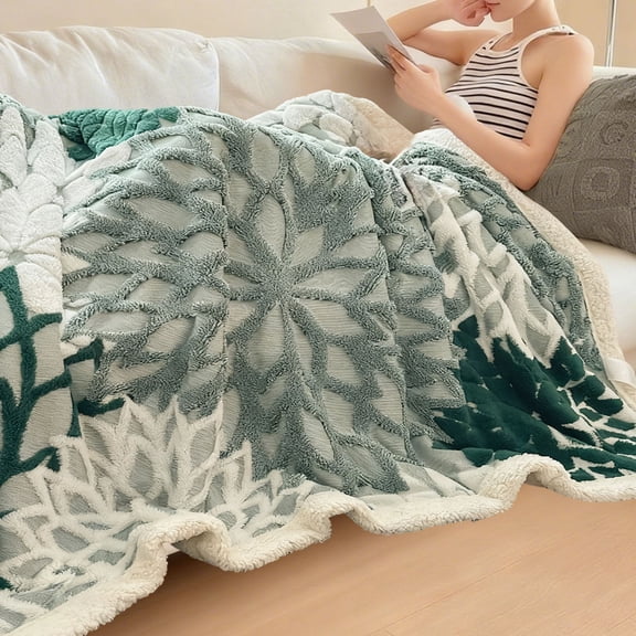 Btomtd 40"x60" Taffeta Throw Blanket with Thickened Lamb Cover, Warm Winter Comfortable Office Nap Blanket, Soft Couch Blanket and Cozy Bed Blankets, Army Green