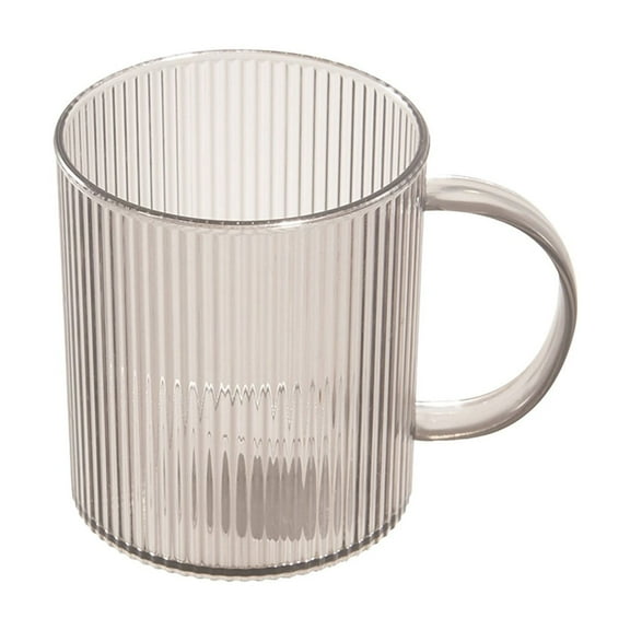 Btomtd 400ml Clear Plastic Mouthwash Cup for Couple with Handle Toothbrush Mug Bathroom Mouthwash Mug for Household and Dorm, Gray