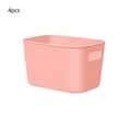 thumbnail image 1 of Btomtd 4pc Plastic Storage Box Set for Household Multipurpose Storage Container for Dorm Books Clothes Snacks, Pink, 1 of 6
