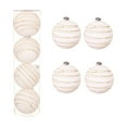 thumbnail image 1 of Btomtd 4pcs 4.72"/12cm Flocked Christmas Ball Ornaments, Circle Painted Velvet Christmas Balls, Large Hanging Decorations for Holiday Tree, White, 1 of 6