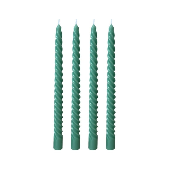 Btomtd 4pcs Long Thread Taper Candles for Wedding Banquet Tables, 10 inch Party and Holiday Dinner Decoration Candlestick, Elegant Candle Set for Events, TOTEL 7 oz, Green