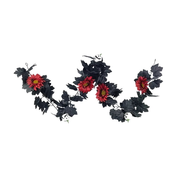 Btomtd 5.7ft Simulated Maple Leaf Vines Fall Garland for Festivals, Thanksgiving Greenery Garland for Room Layout, Halloween Fake Plants Wreath with Autumn Leaves, D