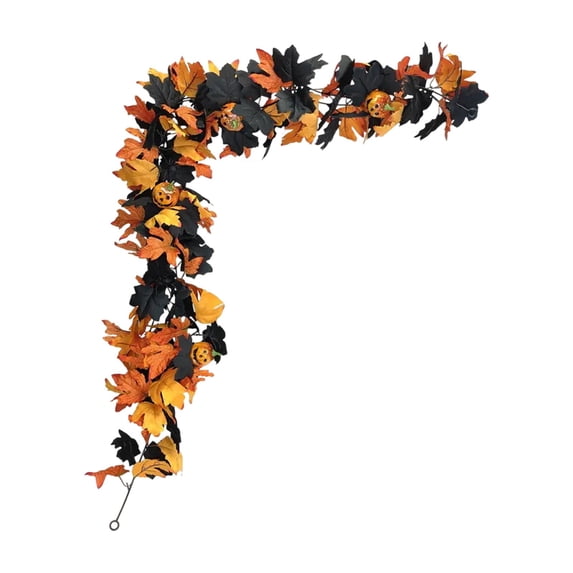 Btomtd 5.7ft Simulated Maple Leaf Vines Fall Garland for Festivals, Thanksgiving Greenery Garland for Room Layout, Halloween Fake Plants Wreath with Autumn Leaves, A