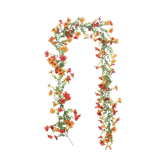 Btomtd 5.9Ft Hanging Violet Flower Garland, Spring Summer Fake Marguerite Flower Vines, Floral Climber Decor for Indoor and Outdoor (Red)