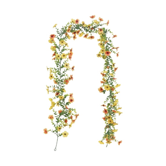 Btomtd 5.9Ft Hanging Violet Flower Garland, Spring Summer Fake Marguerite Flower Vines, Floral Climber Decor for Indoor and Outdoor (Yellow)