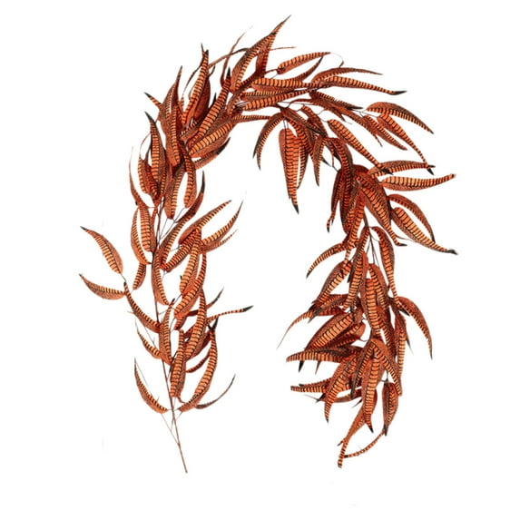 Btomtd 5.9ft Simulation Rattan Fall Garland with Maple Leaf for Halloween Festival, Thanksgiving Greenery Garland for Autumn Party, Decorative Fake Plants Wreath for Home, D