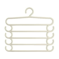Btomtd 5 Tier Pant Garment Hangers Multi Layer Utility Household Clothes Hangers Closet Storage, White