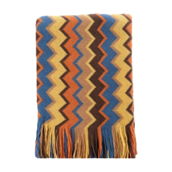 Btomtd 50"x70" Bohemian Knit Blanket Sofa Cover Throw Blanket for Office Nap Air Conditioning Decorative Bed Blanket Cozy Blanket, Yellow