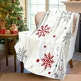 thumbnail image 1 of Btomtd 50"x60" Snowflake Print Christmas Throw Blanket, Soft and Warm Blanket for Nap Time, Versatile Couch Blanket and Festival Bed Blankets for Camping, C, 1 of 6
