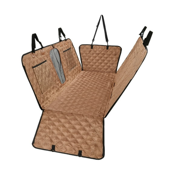 Btomtd 54"x24" Waterproof Car Pet Mat, Scratch Counteractive Dog Bed and Cat Bed for Rear Seat, Extender for Car Use, Easy Clean Mats for Pets Travel, Brown