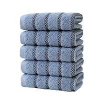 Btomtd 5pc Super Soft Hand Towels 29.13x13.39 inch Cotton Highly Absorbent Face Towels Thickened Washcloth for Bathroom, Blue