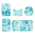 thumbnail image 1 of Btomtd 5pcs Multi Shade Bath Rug Set Thickened Floor Mat Absorbent Surface Non Slide Toilet Carpet Fast Dry, Light Blue, 1 of 7