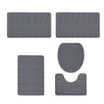 thumbnail image 1 of Btomtd 5pcs Soft Memory Foam Rugs Set with 3 Bath Mats U-shape Mat and Toilet Lid Cover, Absorbent Non Slip Toilet Floor Mats, Machine Washable Doormat Set, Dark Gray, 1 of 8