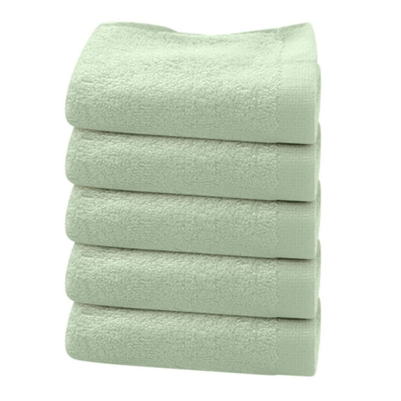 Btomtd 5pcs Solid Color Bamboo Fiber Hand Towels Set Wrapped Edges Soft Absorbent Towel for Cleansing and Face Wash Bathroom Towels for Home - 23.62'x11.81', Green