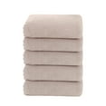 thumbnail image 1 of Btomtd 5pcs Velvet Hand Towels Set Plain and Soft Absorbent for Face Washing Gentle on Skin Towels for Daily Household Use - 23.62'x11.81', Beige White, 1 of 6