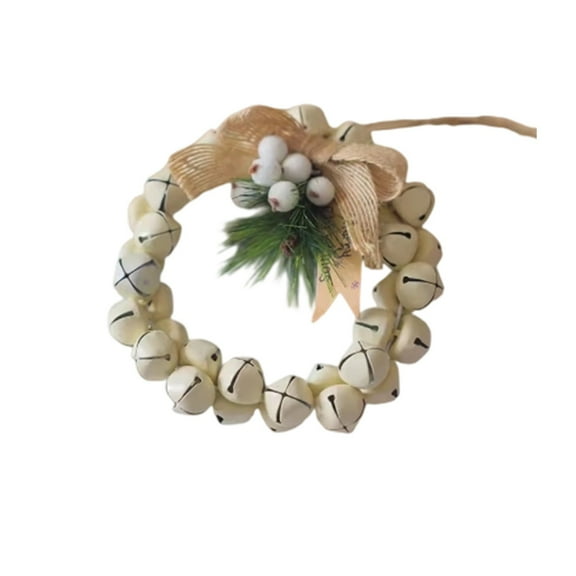 Btomtd 6" 2pcs Mini Christmas Wreath Ornaments for Tree and Gift Box, Small Holiday Wreaths for Village Farmhouses Decor, Party Wreath Favors, Tiny Wall Garland for Home, Beige