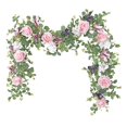 thumbnail image 1 of Btomtd 6.6Ft Artificial Roses Spring Garland, Floral Garland for Wedding Party Centerpiece, Table Runner Decor Vines with Fake Flowers (Pink-B), 1 of 6