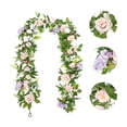 thumbnail image 1 of Btomtd 6.6ft Artificial Peony Vines Garland for Christmas Greenery and Wedding, Fake Plants Rattan Wreath Decoration for Dining Table, Floral Greenery Garland for Photography, Pink, 1 of 8